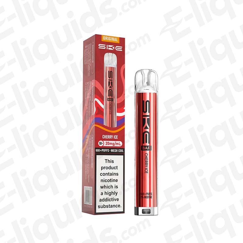S K E Bar 600 Cherry Ice 20 MG Vape Pod Kit