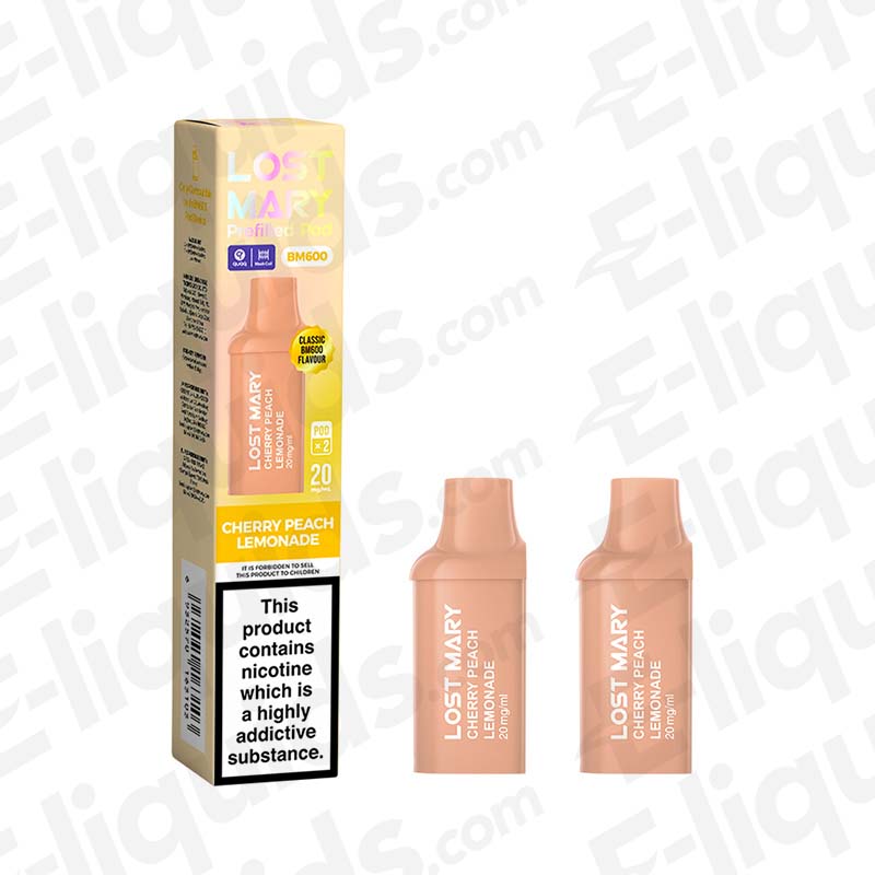 Lost Mary BM600 20mg Prefilled Pods Cherry Peach Lemonade