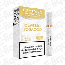 OXVA Slimstick Classic Tobacco Prefilled Pod with classic tobacco flavour in white and gold packaging.
