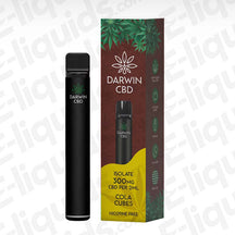 Darwin CBD 300mg Cola Cubes Prefilled Pod Kit with nostalgic Candy flavour in brown and yellow packaging.