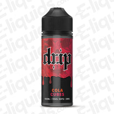 Cola Cubes Shortfill E-liquid by Drip in a 100ml bottle, featuring vibrant red design.