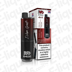 IVG 2400 4-in-1 Rechargeable Pod Kit Cola Edition with 20mg nic salt e-liquid and USB-C charging displayed in packaging.