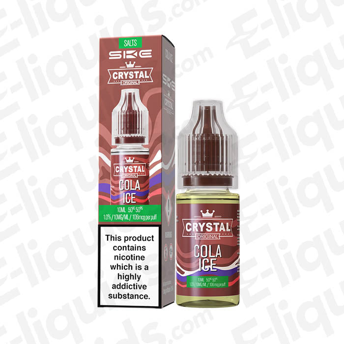 Cola Ice Nic Salt E-liquid by SKE Crystal with box, showcasing cola flavor and icy twist.