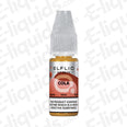 Cola Nic Salt E-liquid by ELFLIQ, 10ml bottle, refreshing cola flavor, available in 10mg or 20mg nicotine strength.