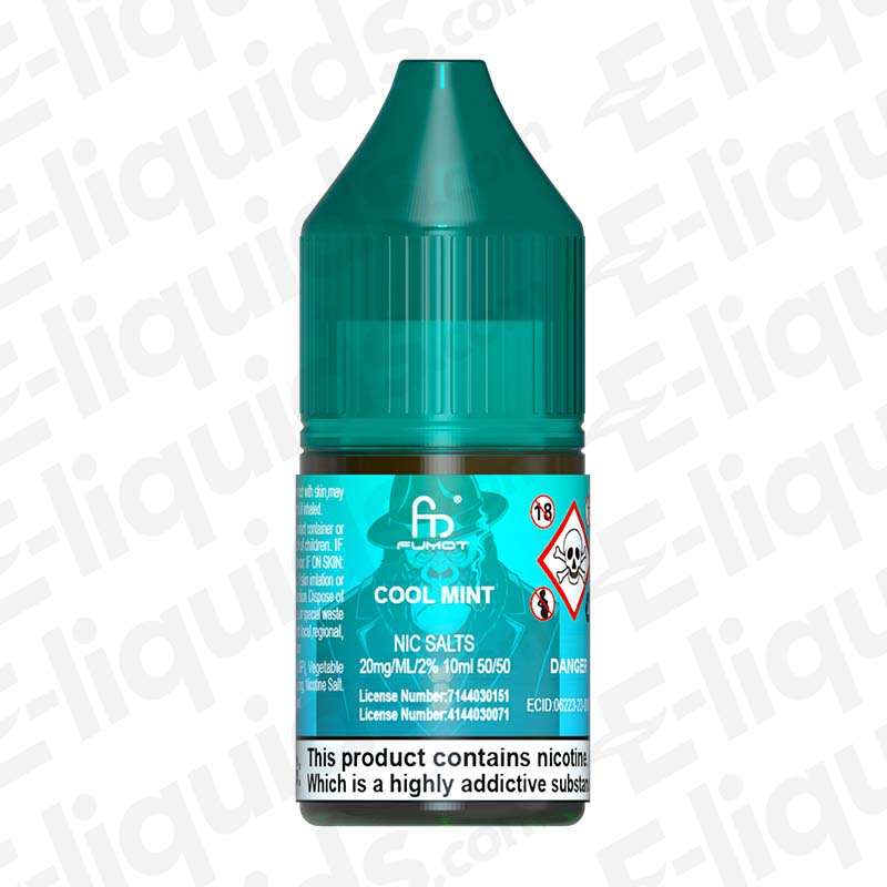 Cool Mint RandM 7000 Nic Salt E-liquid by Fumot in a 60ml bottle with 20mg nicotine strength.