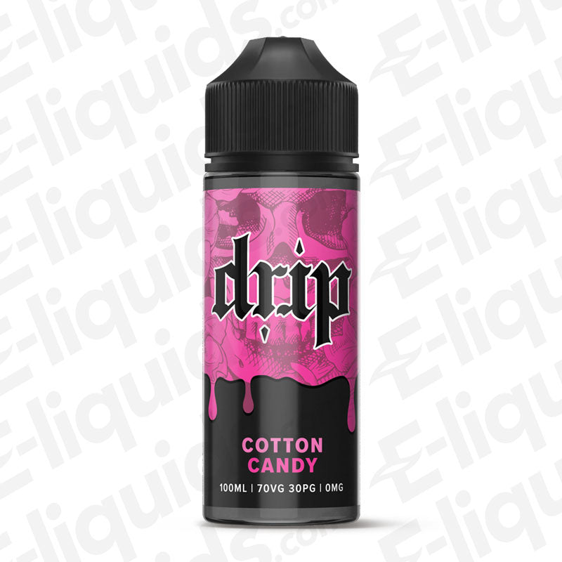 Cotton Candy Shortfill E-liquid by Drip in a 100ml bottle with sweet candy floss flavor.