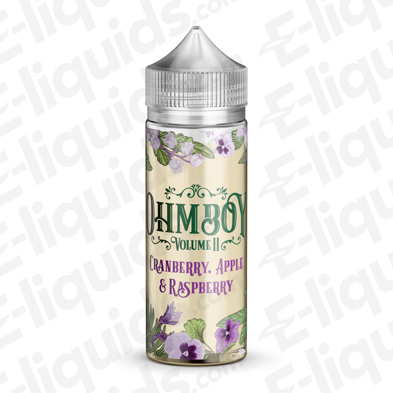 Cranberry, Apple & Raspberry Shortfill E-liquid by Ohm Boy Vol II in a stylish bottle, perfect for all-day vaping.