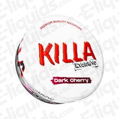 Killa Dark Cherry Exclusive Nicotine Pouch can featuring bold branding and premium quality design.
