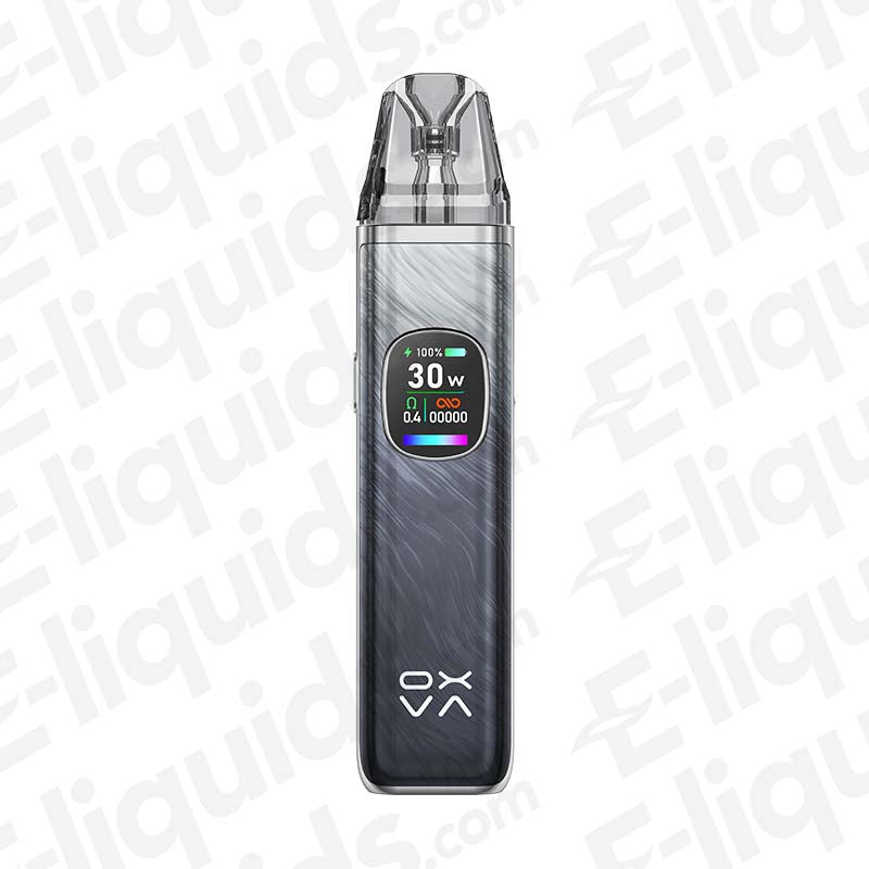 OXVA Xlim Pro 2 Pod Kit in Dark Shadow color with a 1300 mAh battery displayed, featuring a compact design and USB-C port.