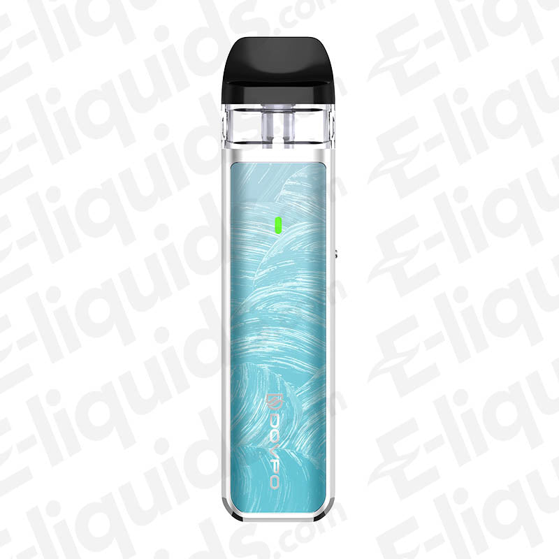Dovpo Ayce Mini Pod Kit in a sleek turquoise design, compact and portable vaping device for satisfying cloud production.