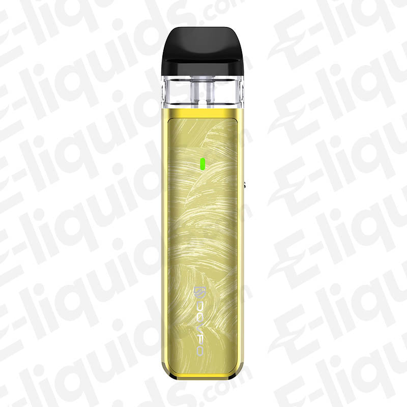 Dovpo Ayce Mini Pod Kit in yellow, a compact vaping device designed for high performance and portability.