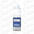 10ml Dragons Dream Nic Salt E-liquid by SALT, featuring sweet Dragon Fruit and Blueberry flavors.