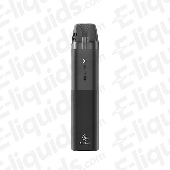 ELFBAR ELFX Vape Pod Kit featuring a sleek black design, perfect for enhancing your vaping experience with power and flavor.