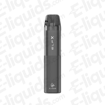 ELFBAR ELFX Vape Pod Kit in sleek black design with LED indicator for enhanced vaping experience.
