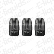 ELF BAR ELFX 2.0 0.8 Ohm Refillable Pod trio of black 2ml refillable pods with integrated mesh coil and clear mouthpiece.