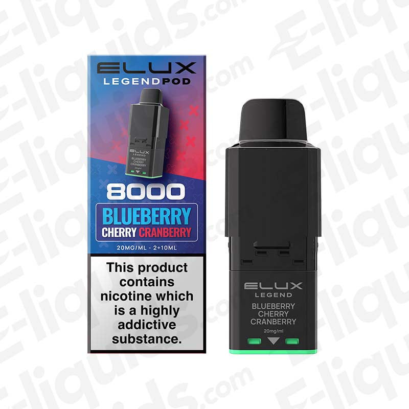 Elux Legend 8000 Blueberry Cherry Cranberry Prefilled Pod