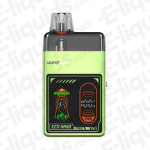 Vaporesso Eco Nano Pro Pod Kit in vibrant green color with user-friendly screen and unique design.