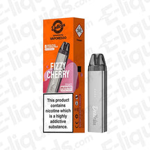 Vaporesso Deliciu Mate Vape Pod Kit with Fizzy Cherry flavor, featuring nicotine warning and sleek design.