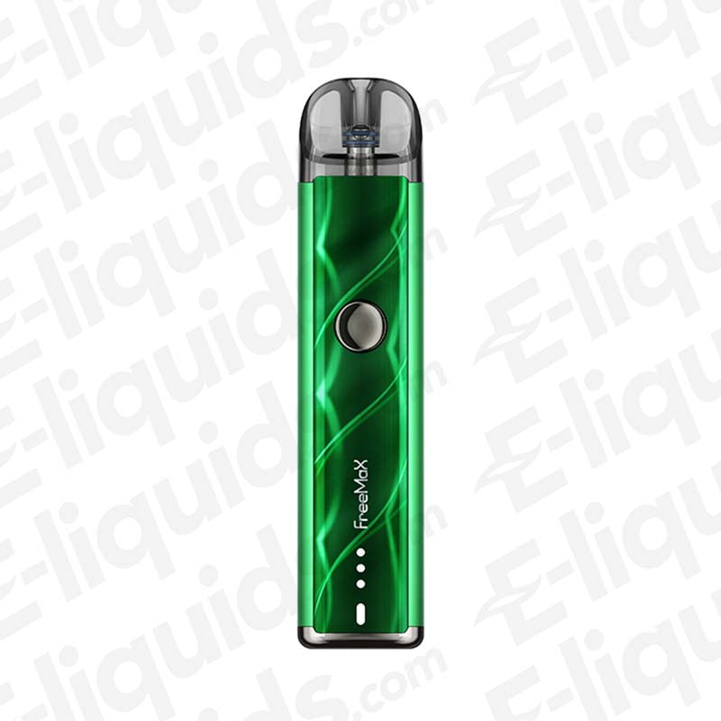 Freemax Onnix 2 15W Vape Pod Kit in vibrant green color with sleek design and quick-charging capability.