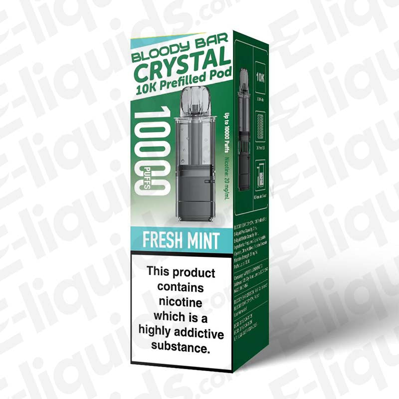 Bloody Bar Crystal 10K 20mg Prefilled Pods Fresh Mint
