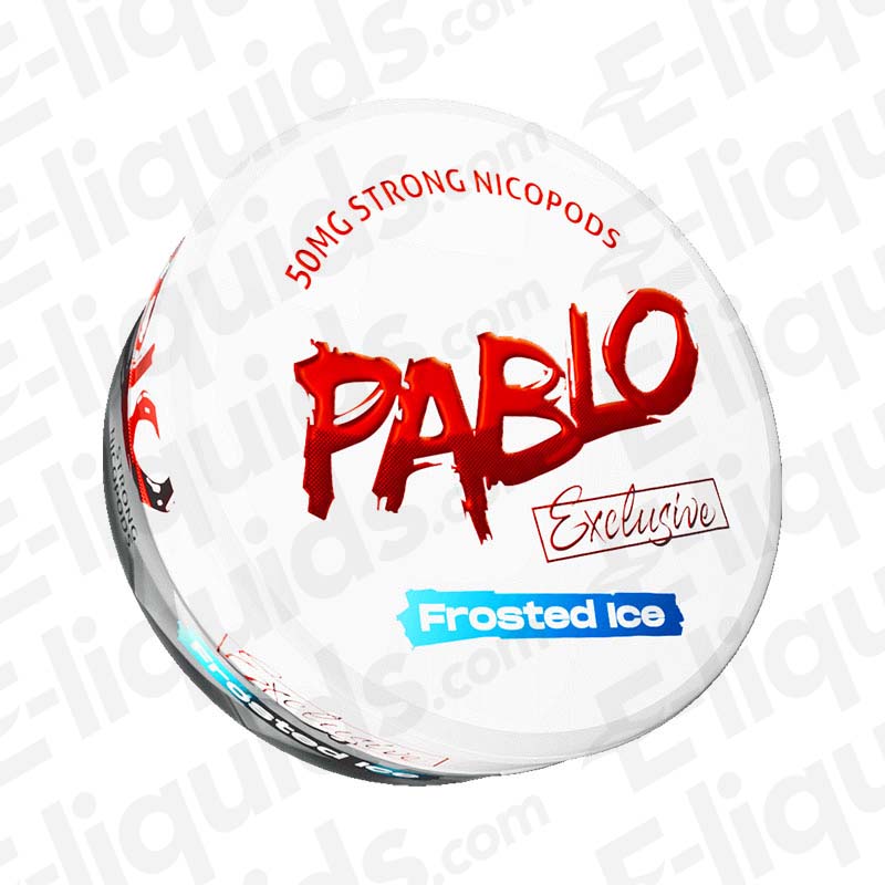 Pablo Exclusive Frosted Ice Nicotine Snus Pouch featuring strong 50mg nicotine for menthol lovers.