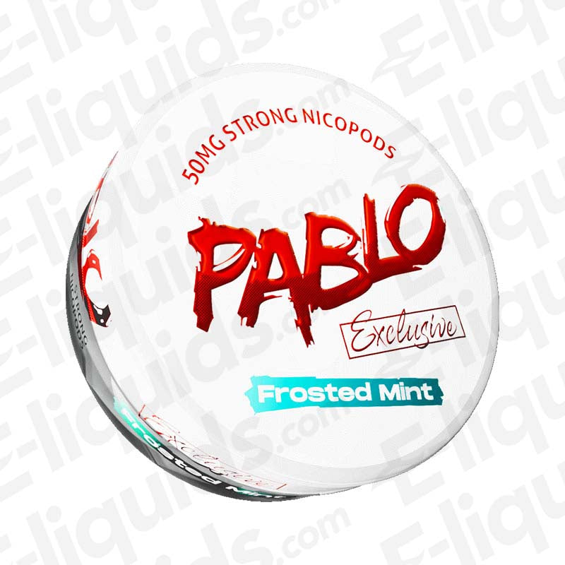 Pablo Exclusive Frosted Mint nicotine pouch with 50mg strength and refreshing menthol flavor.
