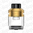 Gold Geekvape E100 Replacement Pod cartridge with 2ml capacity and adjustable top airflow for DTL vaping.