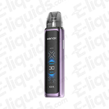 GeekVape Wenax Q Ultra Vape Pod Kit in purple with LED display, showcasing compact design and user-friendly features.