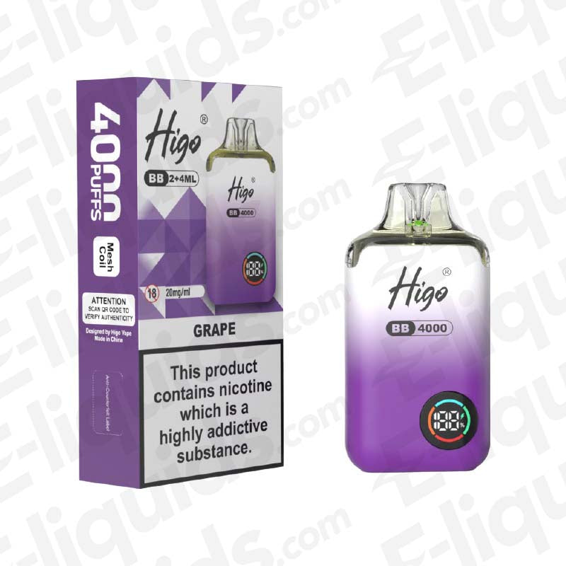 Higo BB 4000 20mg Prefilled Pod Kit Grape