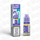 Lost Mary Nic Salt Vape Juice Grape Ice 10ml bottle and packaging with warning label, ideal for pod and starter kits.