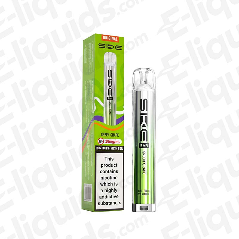 S K E Bar 600 Green Grape 20 MG Vape Pod Kit