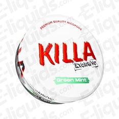 Killa Green Mint Exclusive Nicotine Pouch can showcasing mint flavor and premium quality for 20 portions.