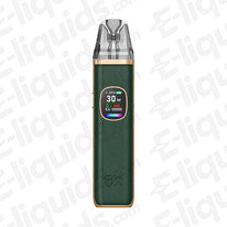 OXVA Xlim Pro 2 Pod Kit in Green Python design with a display screen, featuring a 1300 mAh battery and USB-C fast charging.