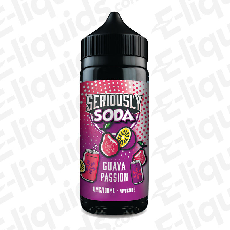 Doozy Vape Co Guava Passion Seriously Soda E-liquid 100ml bottle with tropical guava and passionfruit design