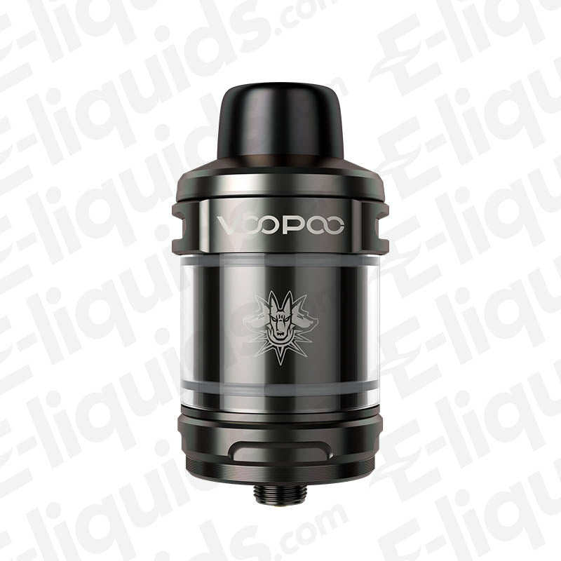 Voopoo vape tank with logo, displayed on branded E-liquids background