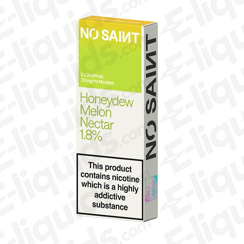 NO SAINT Honeydew Melon Nectar Prefilled Pod with mild Honeydew flavour in light yellow-green and white packaging.