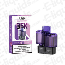 HQD Glow Air 35K Grape GB & Strawberry GB Prefilled Pod: A nostalgic candy-inspired pod, delivering 35,000 puffs of grape and strawberry gummy bear flavours.