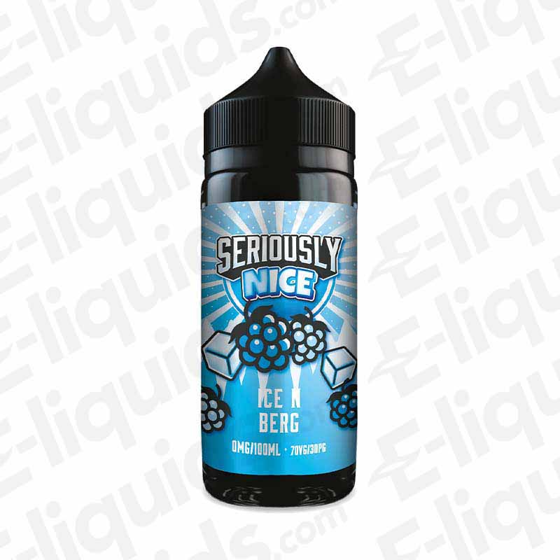 Ice N Berg Seriously Nice E-liquid by Doozy Vape Co, 120ml shortfill bottle with wild berry and ice flavors, 70VG/30PG ratio.