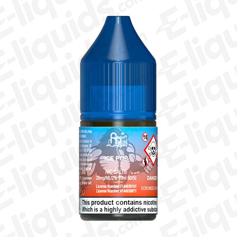 Ice Pop RandM Tornado 7000 Nic Salt E-liquid by Fumot in a 10ml bottle, featuring raspberry, cherry, and lime flavors.