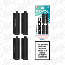 Ice 4-in-1 Series Revol 2600 Prefilled Pods with cool fruity flavors and 20mg nic salts, refreshing vape for a chilling sensation.