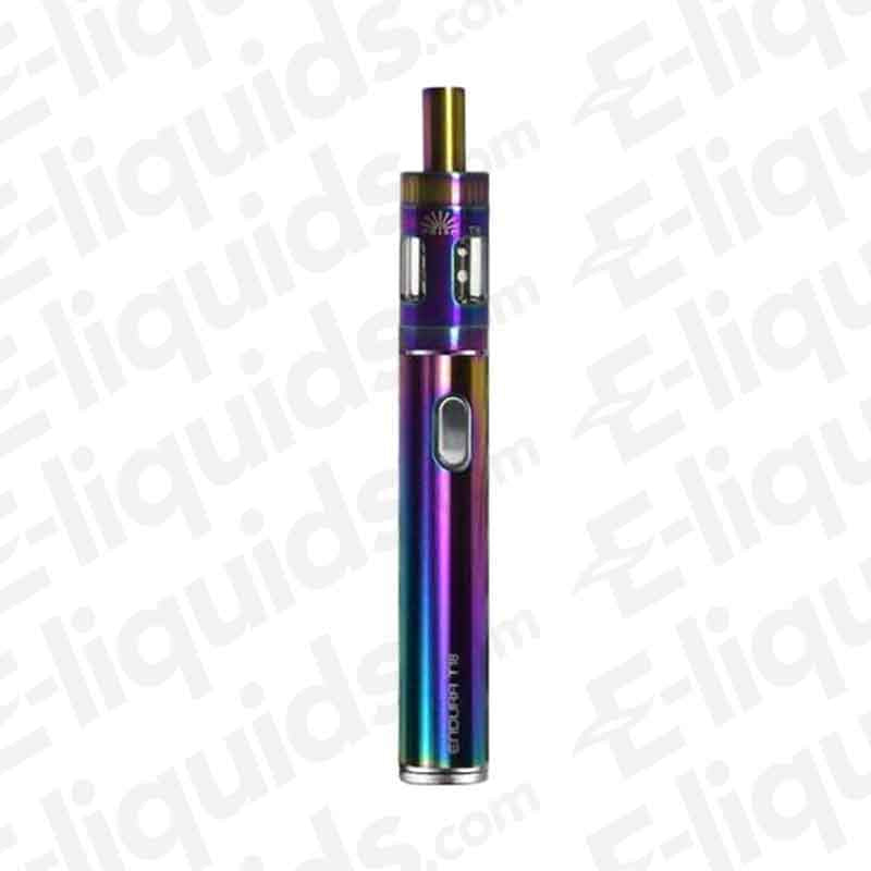Innokin Endura T18E Vape Kit in rainbow colors, ideal for beginners and experienced vapers, featuring a slim design and 1000mAh battery.