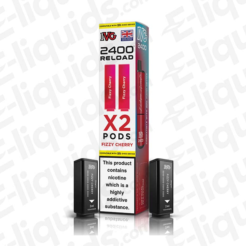 IVG 2400 2 In 1 Prefilled Pods - Fizzy Cherry Flavor, 2400 Puffs, 20mg Strength