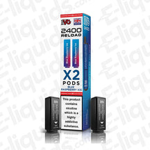 IVG 2400 2 In 1 Prefilled Pods with Blue Raspberry Ice flavor and 2400 puffs capacity.