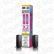 IVG 2400 Watermelon Ice Prefilled Pod with box, featuring 4x mesh coil and 2400 puffs, 20mg strength, 2ml e-liquid