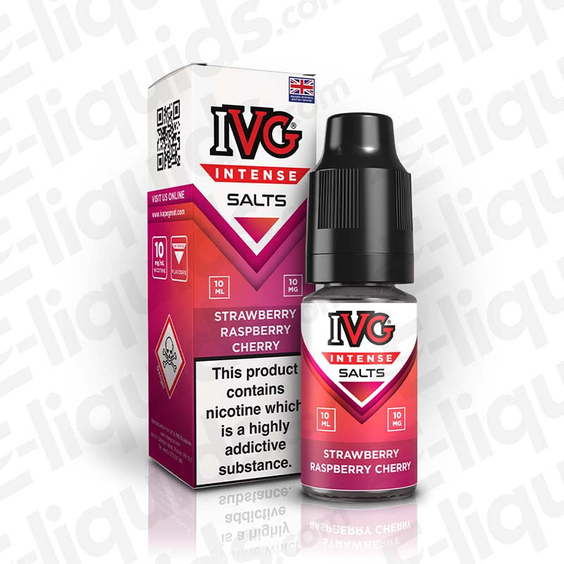 ivg intense nic salts strawberry raspberry cherry 10mg