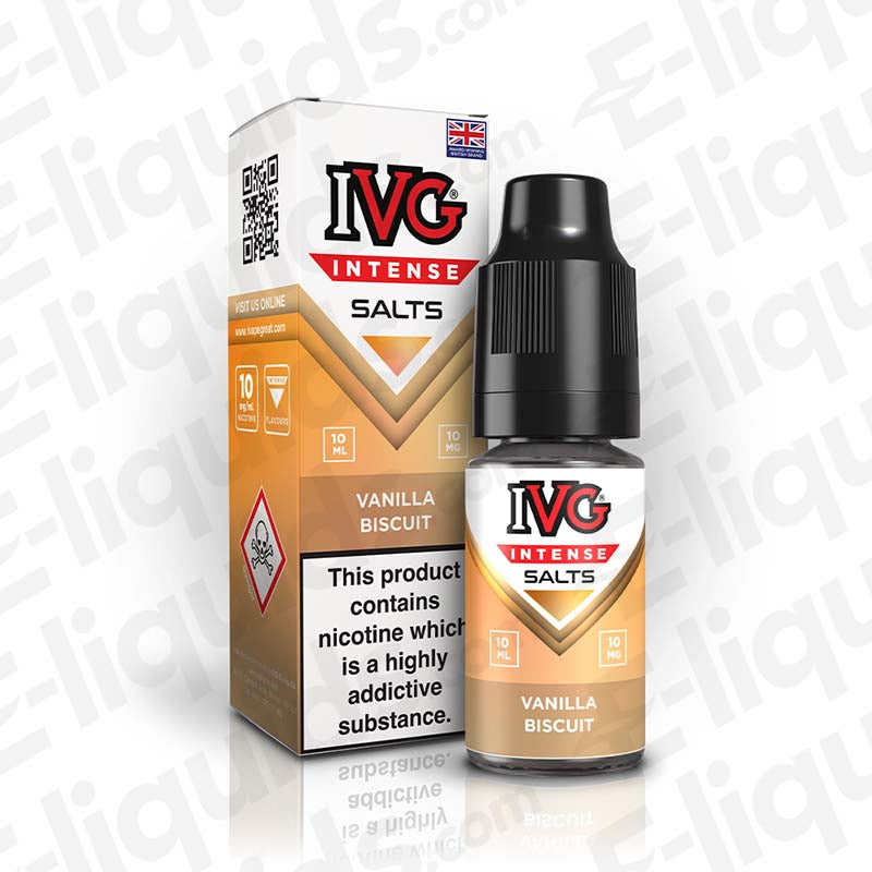 ivg intense nic salts vanilla biscuit 10mg