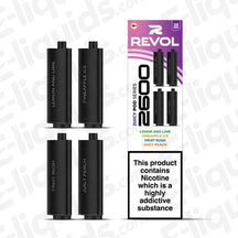 Juicy 4-in-1 Series Revol 2600 Prefilled Pods - Lemon & Lime, Pineapple Ice, Fruit Rush, Juicy Peach flavors, 20mg Nic Salts.