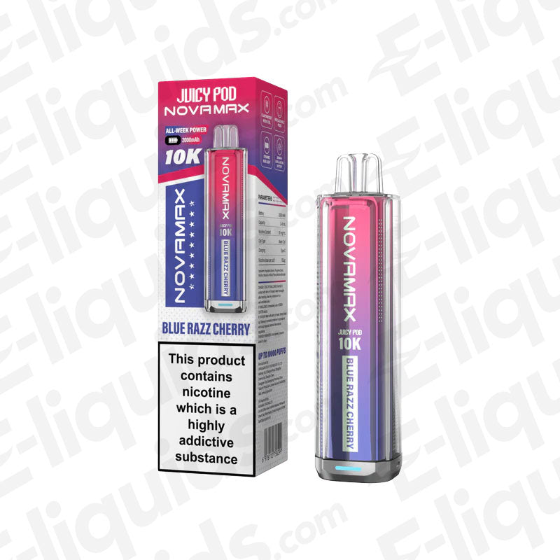 Juicy Pod Novamax 10K Blue Razz Cherrry Prefilled Pod Kit