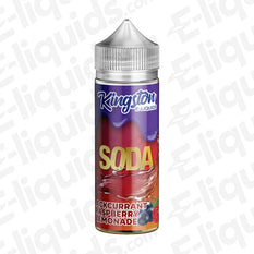 Soda Blackcurrant Raspberry Lemonade 70/30 Shortfill E-liquid by Kingston bottle with purple and red label