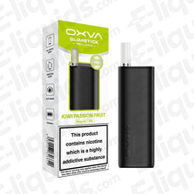 OXVA Slimstick Black - Kiwi Passion Fruit Prefilled Pod Kit in sleek black device with kiwi green packaging for tropical Kiwi Passion Fruit flavour